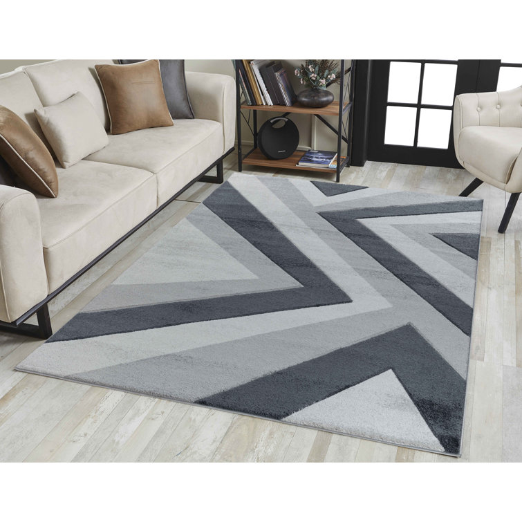 17 Stories Heilyn Grey/Black Rug & Reviews Wayfair.co.uk